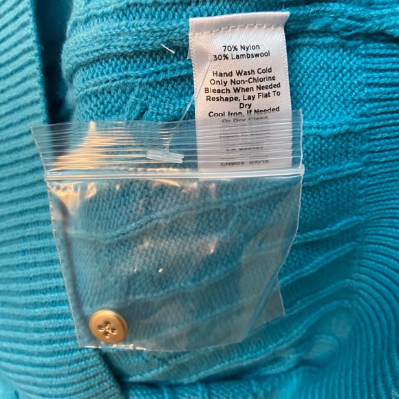 💙Turquoise Talbots Cable Knit Sweater💙 - Picture 7 of 8